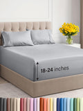 Extra Deep Pocket King Sheets - 4 Piece Breathable & Cooling Bed Sheets - Hotel Luxury Bed Sheet Set - Soft, Wrinkle Free & Comfy - Easily Fits Extra Deep Mattresses - Deep Pocket Steel Blue Sheets