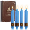 4 Pack Taper Candles Blue Tapered Candles 7 Inch Smokeless Candle Unscented Short Candlesticks Ideal for Weddings Dinner Parties