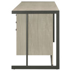 Coaster Home Furnishings Loomis 4-Drawer Rectangular Office Desk Whitewashed Grey and Gunmetal