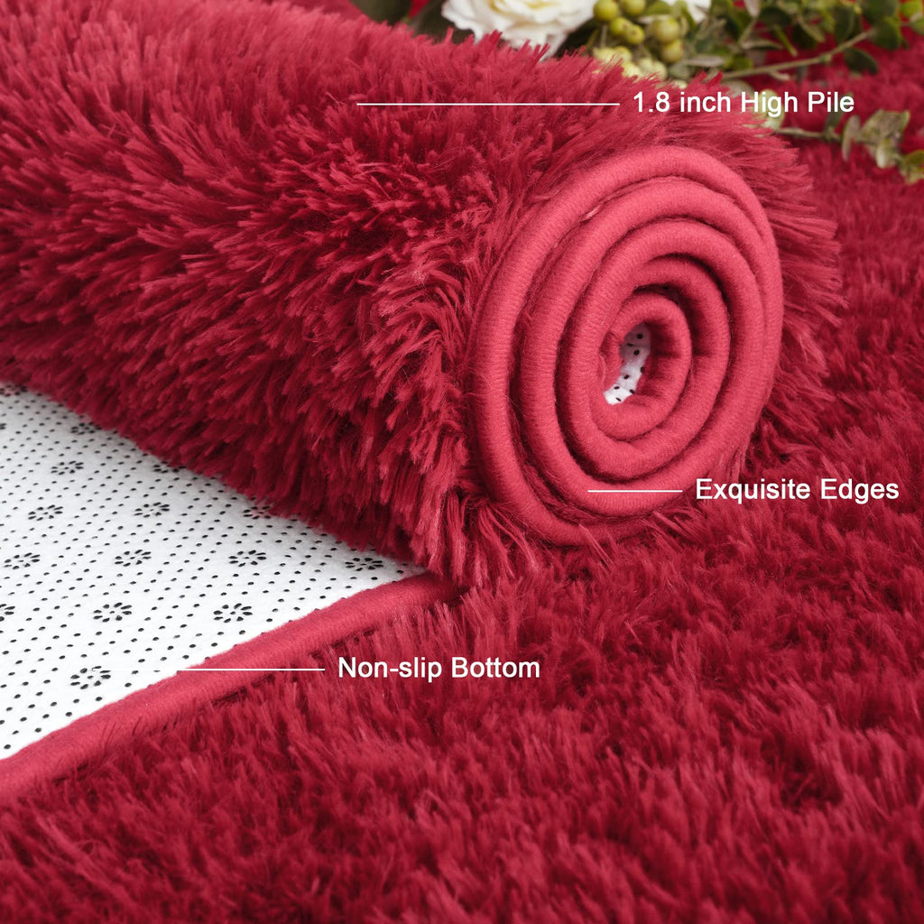 Arogan Shag Modern Area Rug For Living Room, 6X9 Feet Washable Rugs For Bedroom, Indoor Floor Carpet Rugs, Plush Memory Foam Bes