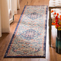 SAFAVIEH Madison Collection Runner Rug - 22 x 10, Beige & Black, Boho Chic Medallion Distressed Design, Non-Shedding & Easy Ca