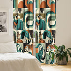Ambesonne Animals Window Curtains Pack Of 2, Urban Jungle Themed Modern Boho Detail Roundy Fox Elephant Tiger Print, Lightweight