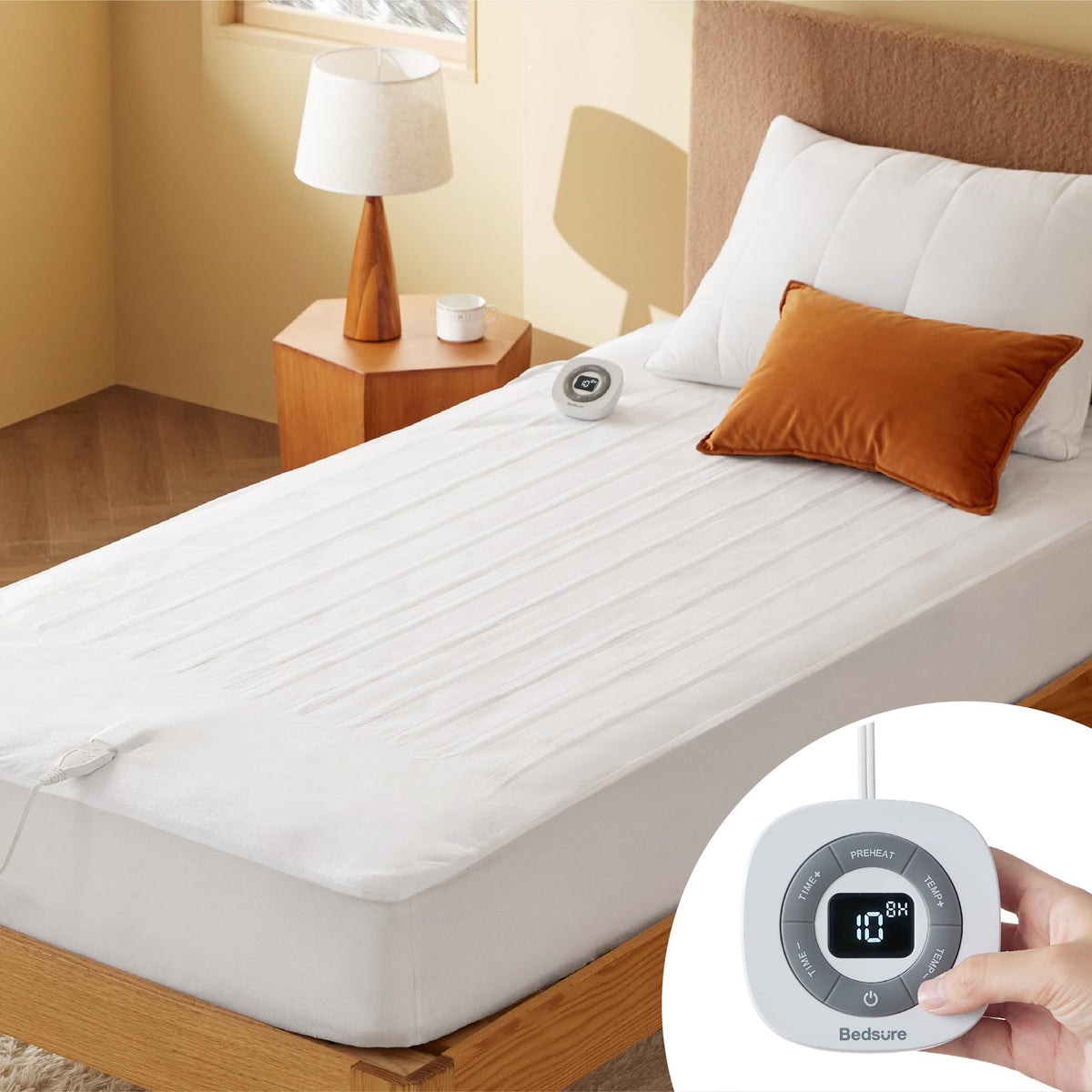 Bedsure Heated Mattress Pad Full Size - Electric Mattress Pad With Single Controller And 10 Heat Settings, Fast Heating Electric