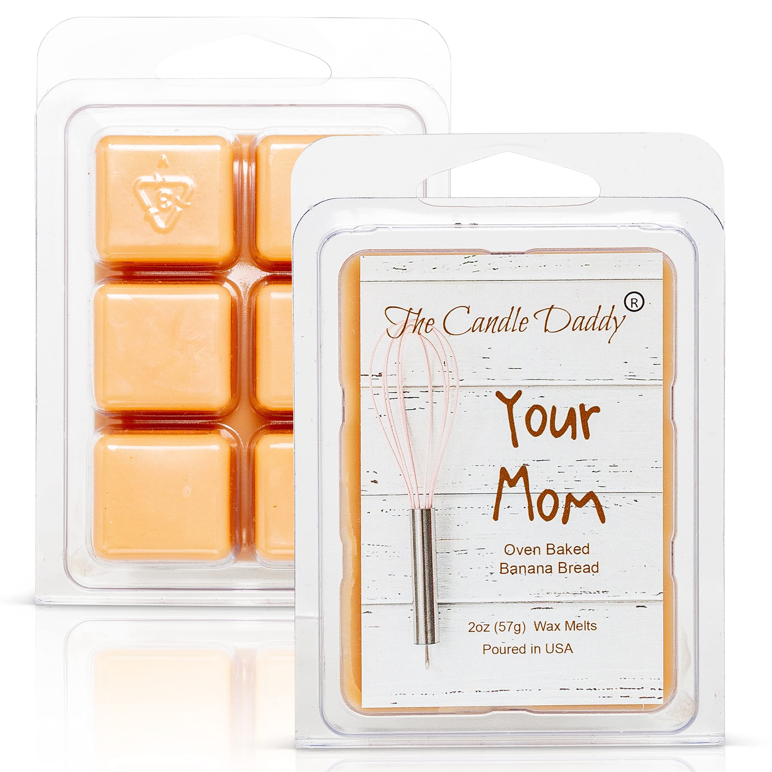 The Candle Daddy Your MOM - Oven Baked Banana Bread Scented MELT - Maximum Scent Wax Cubes/Melts- 1 Pack -2 Ounces- 6 Cubes