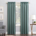 Sun Zero Easton Energy Saving Blackout Rod Pocket Curtain Panel, 40' X 63', Mineral