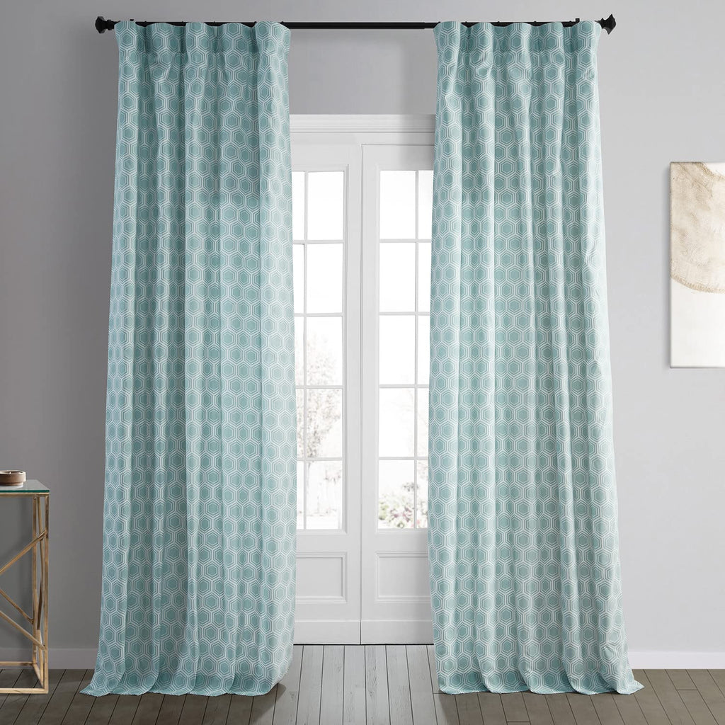 Hpd Half Price Drapes Modern Geometric Printed Curtains 108 Inches Long Luxury Cotton Curtains (1 Panel) Room Darkening Window C
