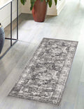Unique Loom Sofia Collection Area Rug - Salle Garnier (2 x 5 1 Runner, Gray/ Ivory)