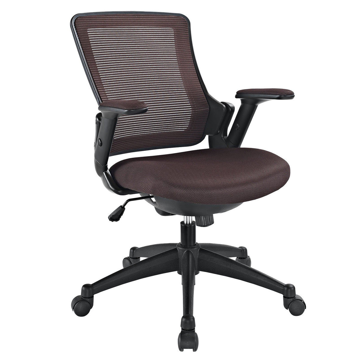 Lexmod Aspire Office Chair With Mesh Back And Brown Padded Seat