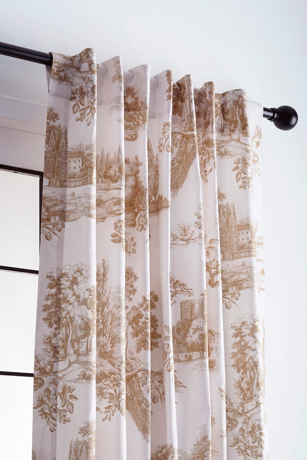 Maison D' Hermine 100% Cotton Curtain Ramage Red Two Panel Curtains For Living Rooms Bedrooms Offices Tailored With A Rod Pocket