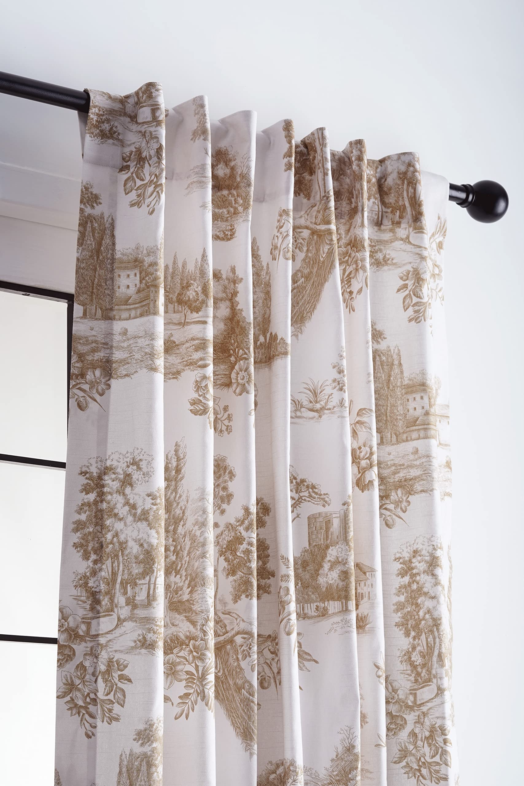 Maison D' Hermine 100% Cotton Curtain Ramage Red Two Panel Curtains For Living Rooms Bedrooms Offices Tailored With A Rod Pocket