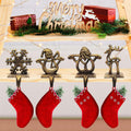 PPNZQAUT Retro Christmas Stocking Holders 4-Pack Indoor Christmas Stocking Hangers for Mantel Fireplace Christmas Decorations St