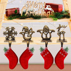 PPNZQAUT Retro Christmas Stocking Holders 4-Pack Indoor Christmas Stocking Hangers for Mantel Fireplace Christmas Decorations St