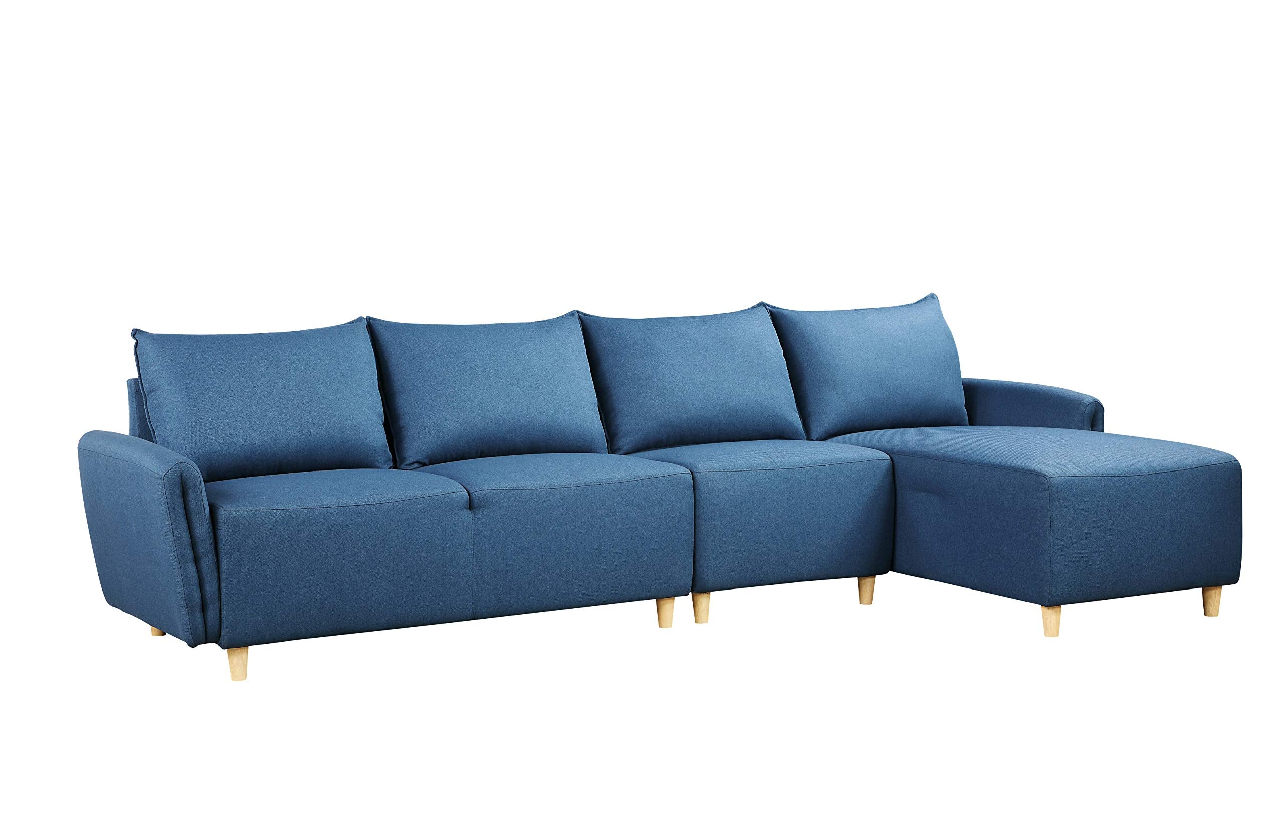 Acme Marcin Sectional Sofa in Blue Fabric