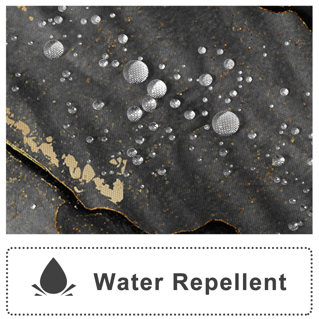 Awert Dreamy Ink Art Black Glod Marble Shower Curtain For Bathroom Modern High Definition Printing Waterproof Shower Curtain Wit