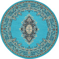 Unique Loom Reza Collection Traditional Persian Style Area Rug, 8 0 x 8 0, Turquoise/Ivory