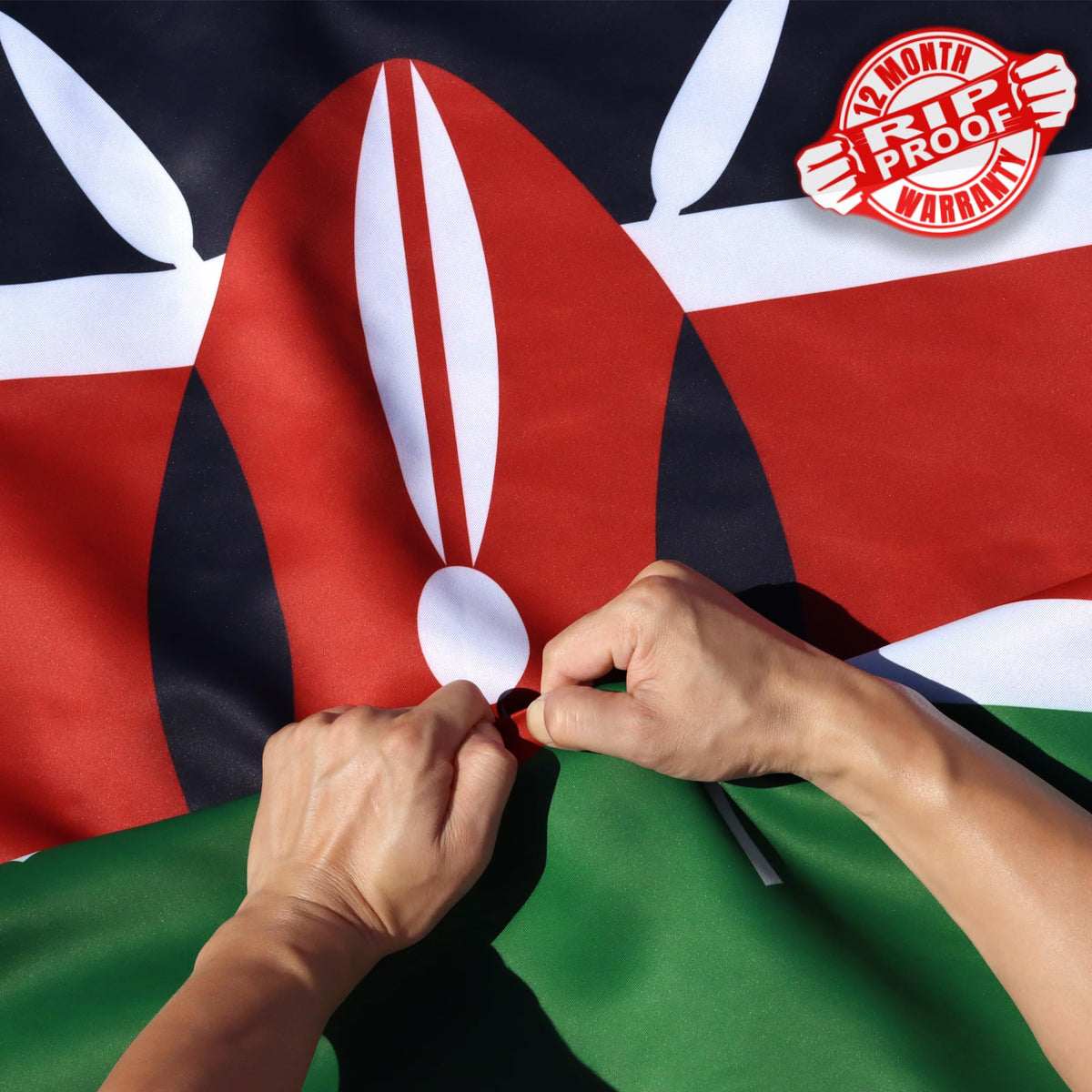 Anley Rip-Proof Double Sided 3-Ply Kenya Flag 3X5 Foot - Vivid Color, Canvas Header And Wrinkle Resistant - The Strongest, Longe