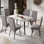 Genina Waterproof Dining Room Chair Covers Stretch Parsons Chair Slipcovers For Dining Room Kitchen Chair Protector Cover, Removable, Washable (2, Pattern1-Light Gray)