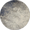 Nourison Passion Charcoal/Ivory 4' x Round Area-Rug, Modern, Abstract, Easy-Cleaning, Non Shedding, Bed Room, Living Room, Dinin