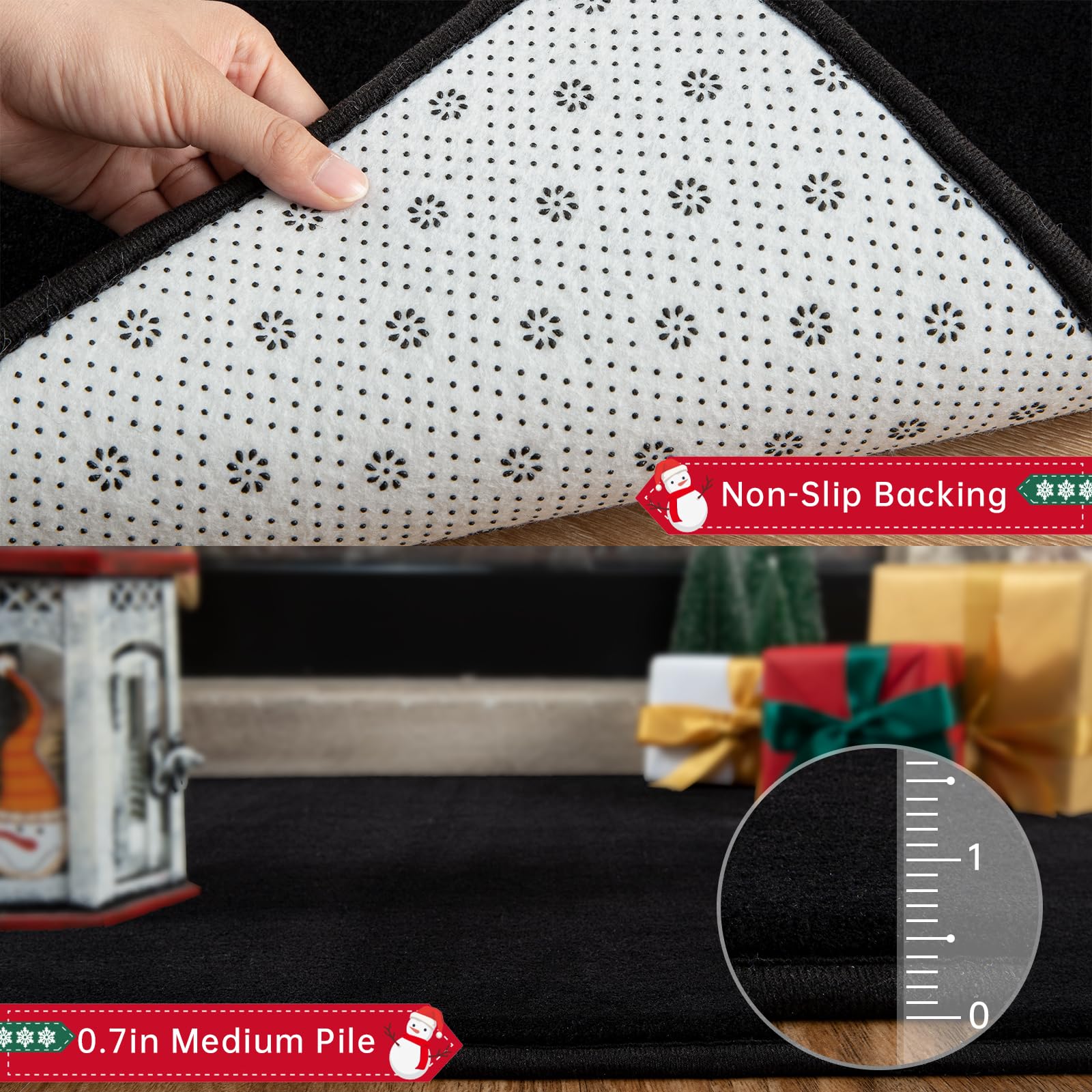 Przemy Washable Black Rugs For Bedroom Living Room, 4X6 Feet Super Soft Memory Foam Rug, Modern Indoor Carpet For Kids Boys Girl