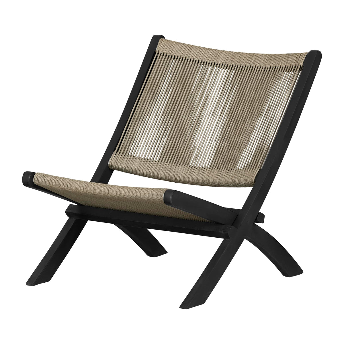 South Shore 15182 Agave Wood Lounge Chair, Beige And Black