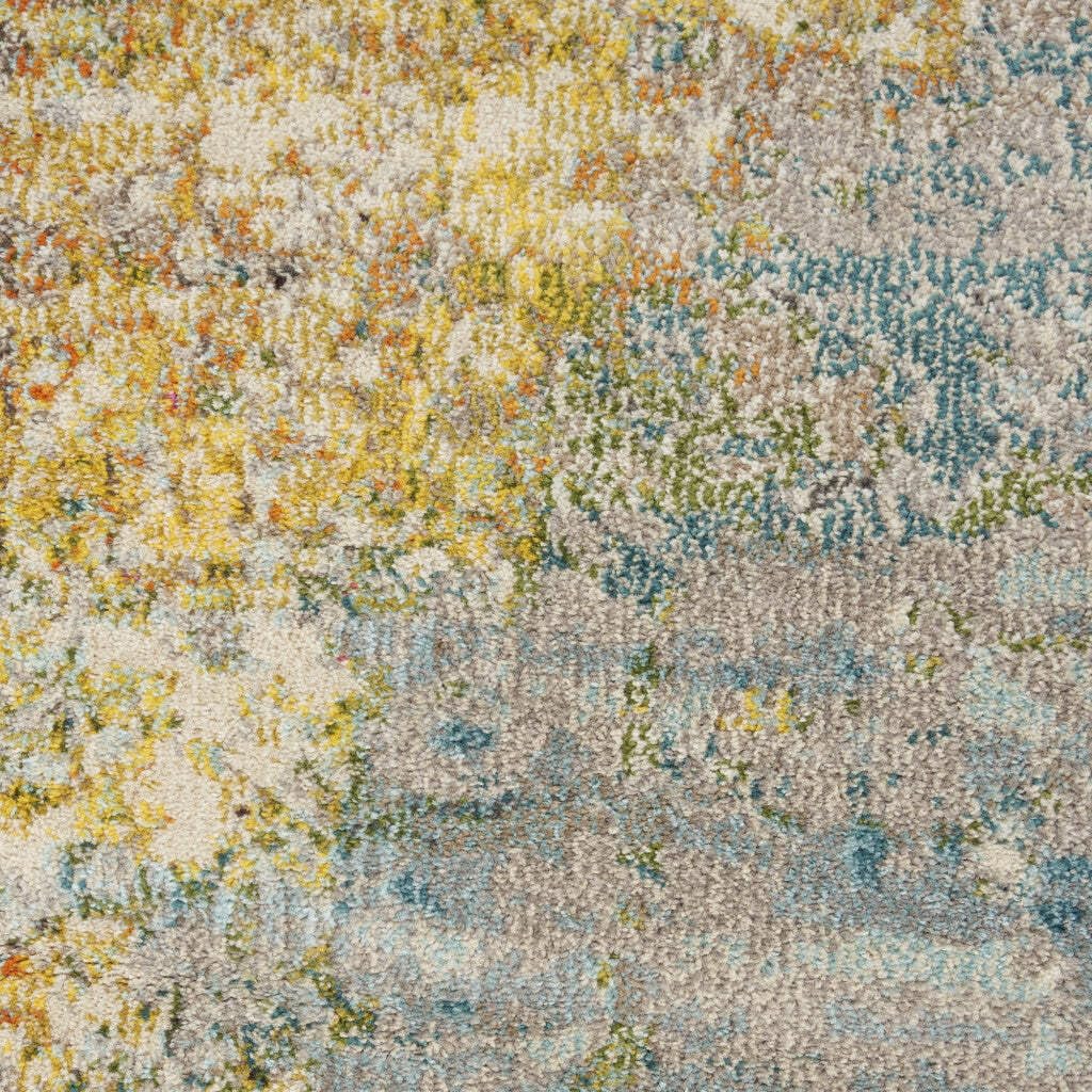 HomeRoots 527672 10 ft. Green Abstract Power Loom Round Area Rug
