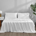Accuratex Cooling Sheets Twin Size White - Viscose Made From Bamboo, Luxury Hotel Sheet Set For Twin Size Bed, Super Soft Breath