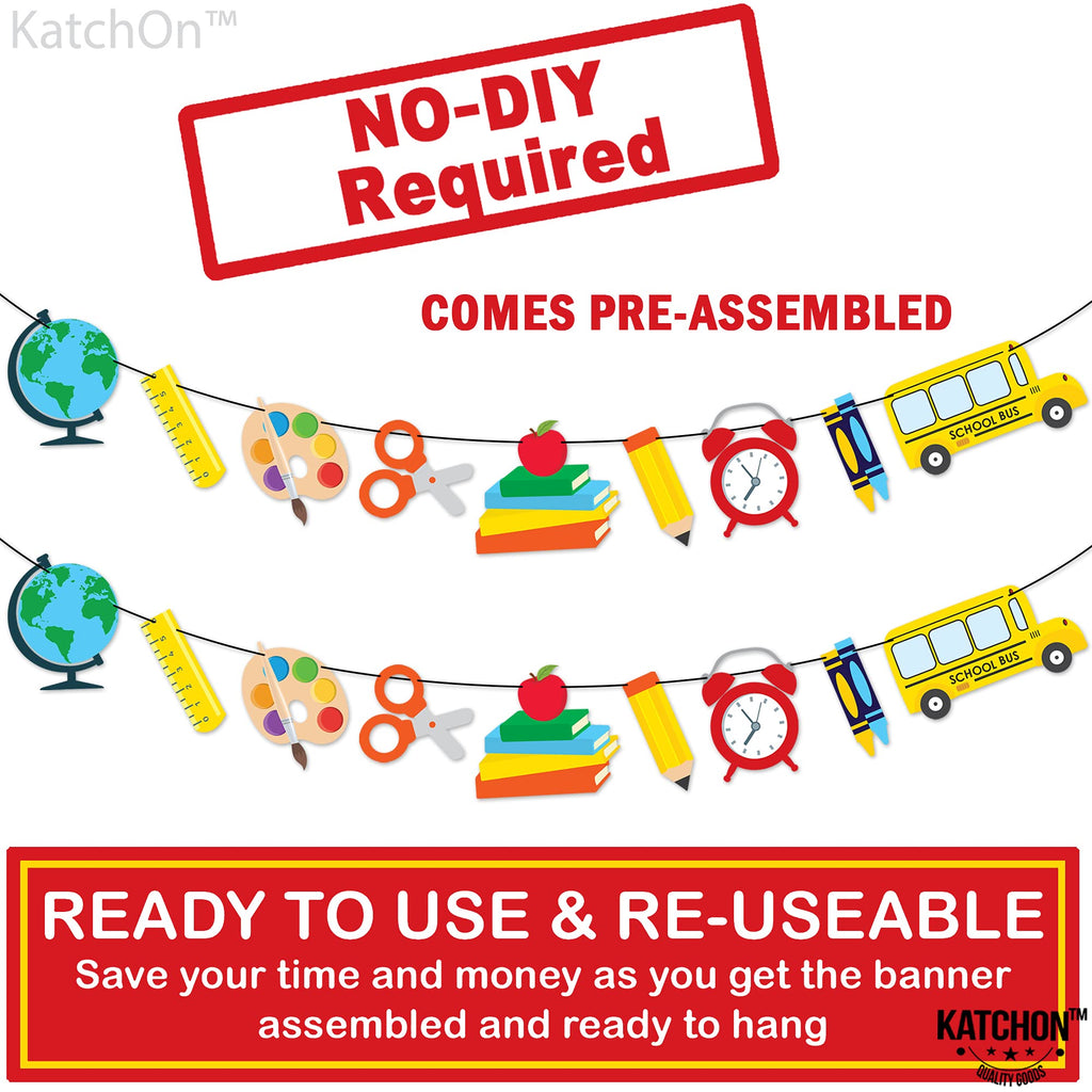 Katchon, Back To School Decorations - Large, 10 Feet, No Diy | Back To School Banner, Teacher Appreciation Banner | Back To Scho