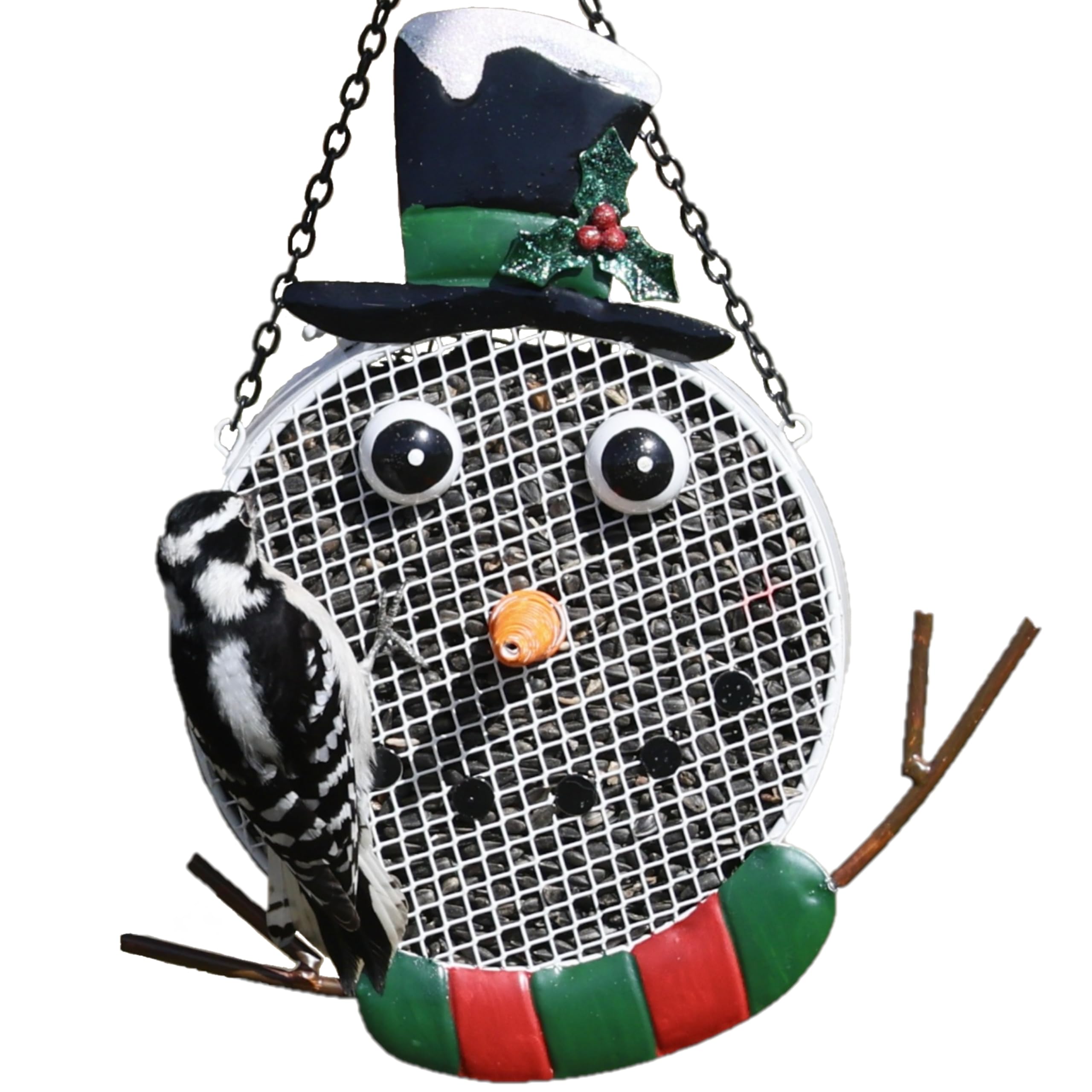 Gift Essentials Metal Mesh Bird Feeder, Snowman With Hanging Chain, Holds Approximately 5 Cups Bird Seed
