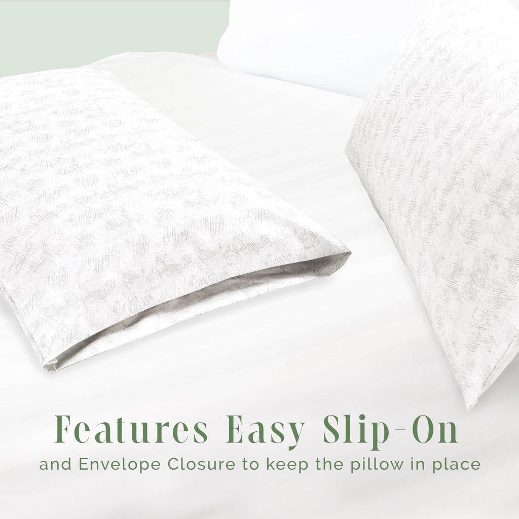 Elegant Comfort Ultra Soft Set Of 2 Sea Waves Print Pillowcases - 1500 Premium Hotel Quality Microfiber, Soft And Smooth Envelope Closure 2-Piece Pillow Covers - Standard/Queen, Wave Beige