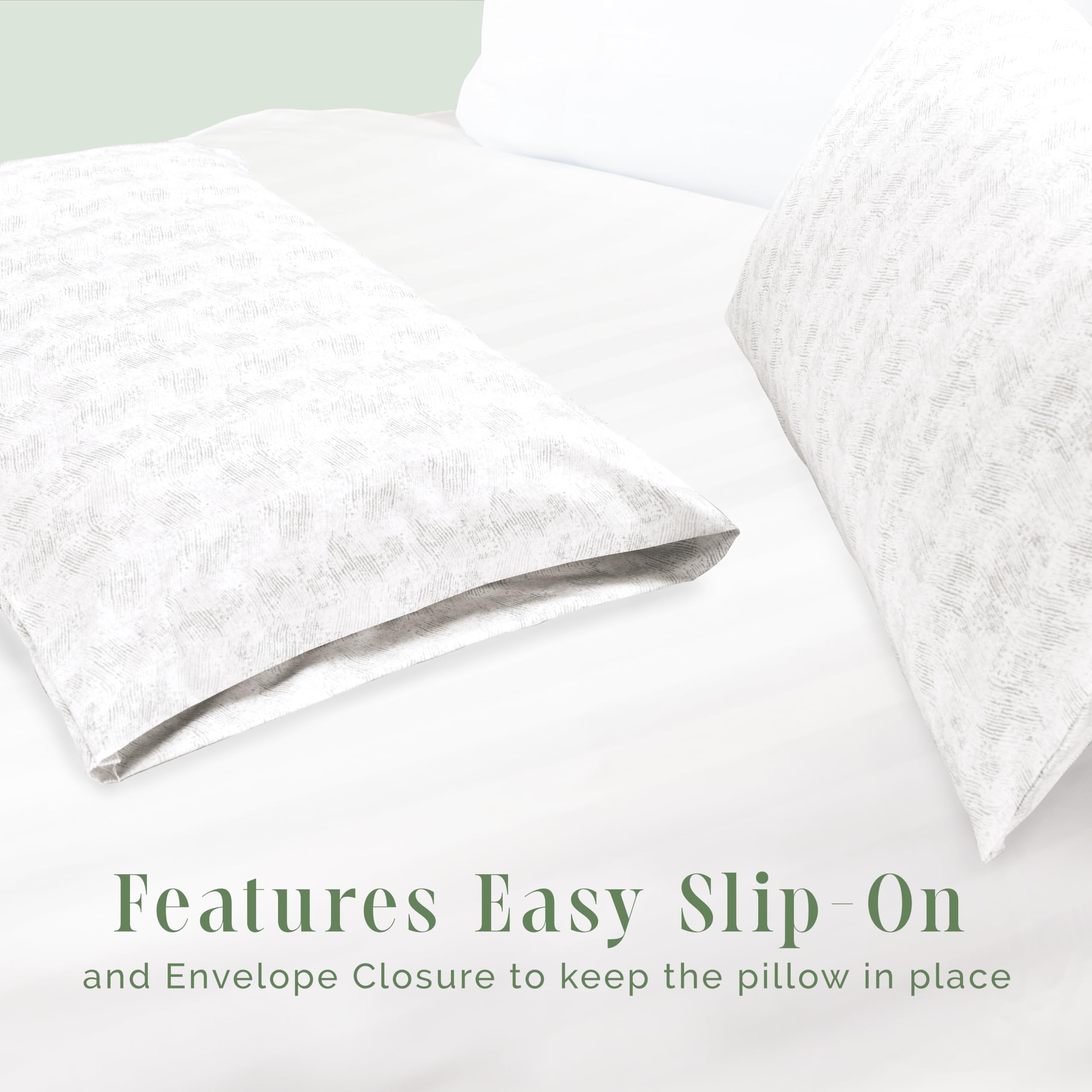 Elegant Comfort Ultra Soft Set Of 2 Sea Waves Print Pillowcases - 1500 Premium Hotel Quality Microfiber, Soft And Smooth Envelope Closure 2-Piece Pillow Covers - Standard/Queen, Wave Beige