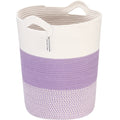 Sea Team Large Size Cotton Rope Woven Storage Basket with Handles, Laundry Hamper, Fabric Bucket, Drum, Clothes Toy Organizer fo