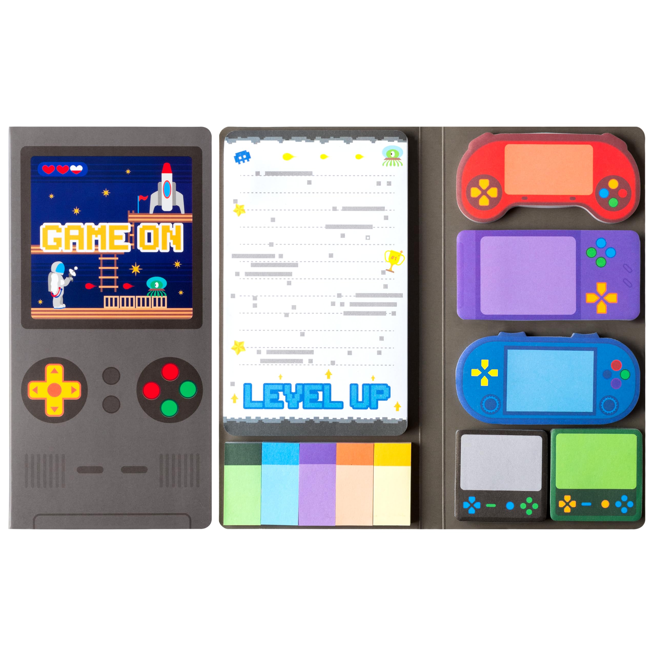 B1Ykin Video Game Sticky Notes Set, 550 Sheets Game On Self-Stick Notes Pads, Self-Adhesive Video Game Separation Tabs Writing M