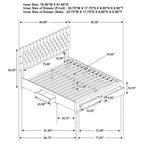 Coaster Home Furnishings Soledad Modern Classic Fabric Upholstered Eastern King Size Storage Panel Bed Frame Platform Bed 52-inch Headboard Light Grey 305878KE