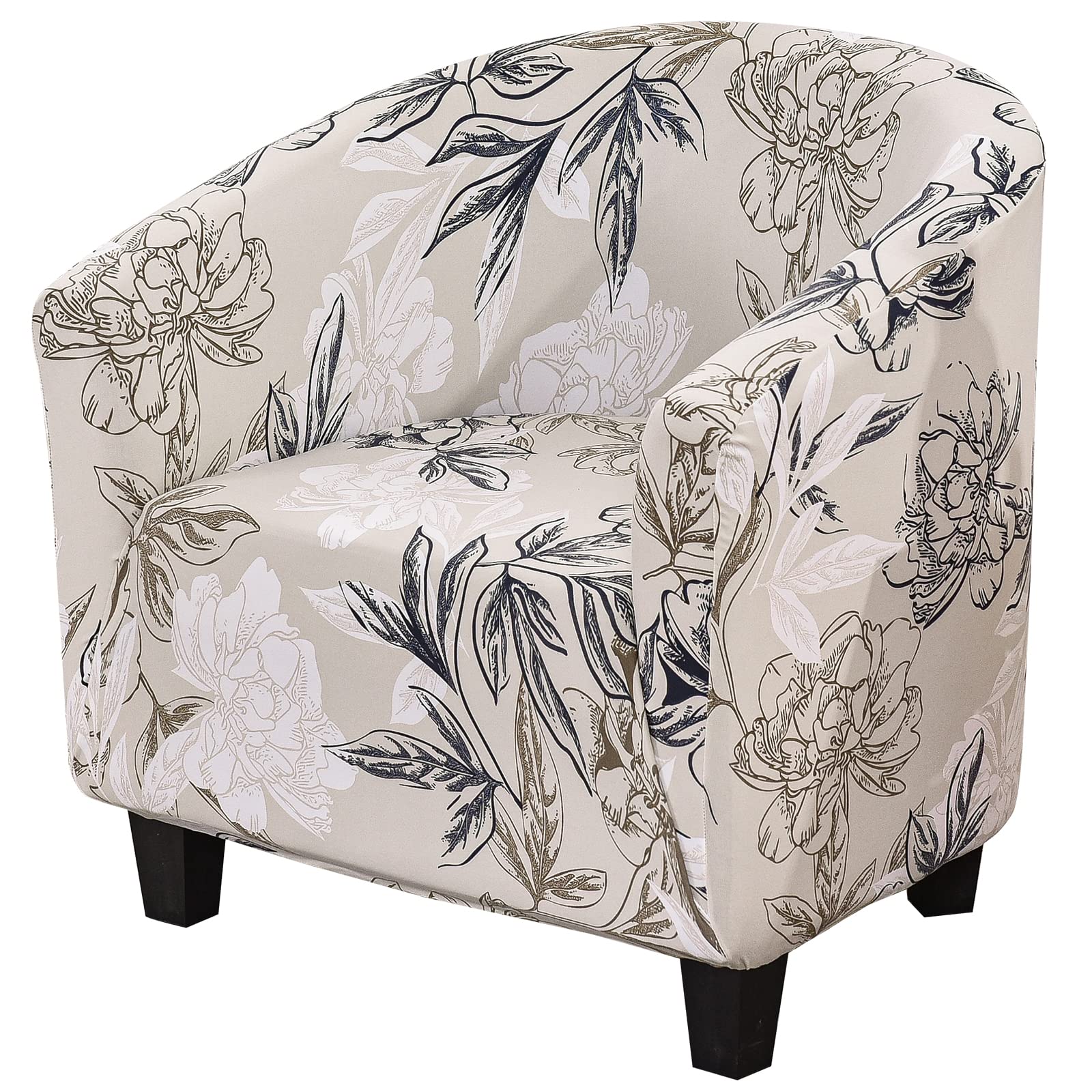 Searchi Club Chair Slipcover Stretch Barrel Chair Covers Printed Tub Chair Slipcovers Spandex Armchair Sofa Cover Removable Couc