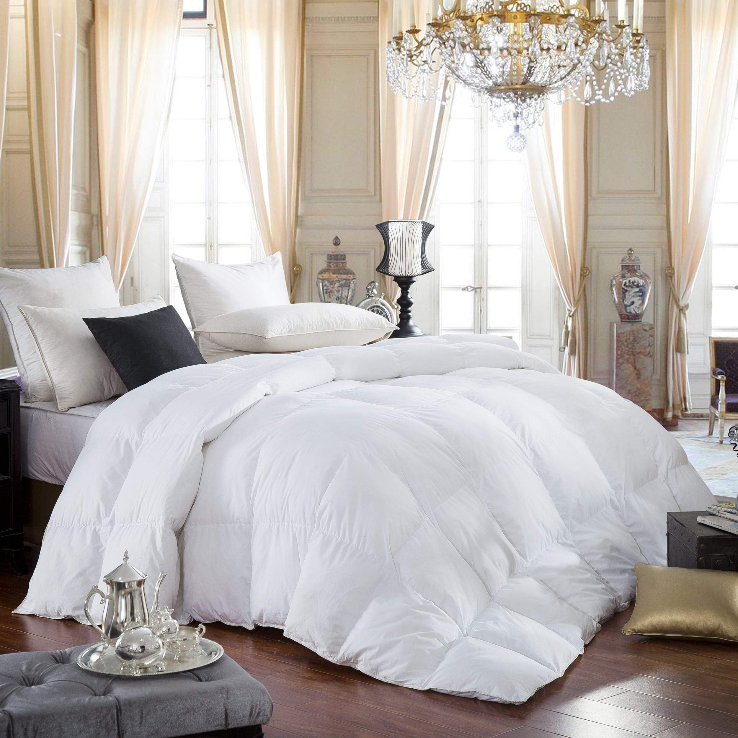 600 Thread Count Queen Siberian Goose Down Comforter 700Fp, White
