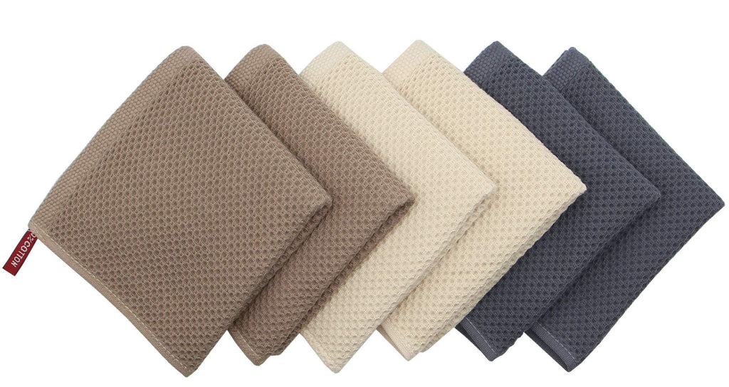 Mia'Sdream Natural Cotton Tidy Dish Cloths Rags,Waffle Weave Kitchen Towels And Dishcloths Sets, Soft And Absorbent Hand Towel W