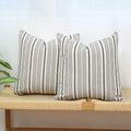 Kiuree Black And Beige Farmhouse Throw Pillow Covers 16 X 16, Modern Accent Square Decorative Pillow Case, Set Of 2 Stripes Text