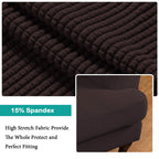 Turquoize Wingback?hair?overs 2 Piece?ing?hair?lipcover Stretch Slipcovers For Wingback Chairs Wing Chair Cover Spandex Jacquard Fabric With Elastic Bottom Non-Slip Furniture Cover, Brown