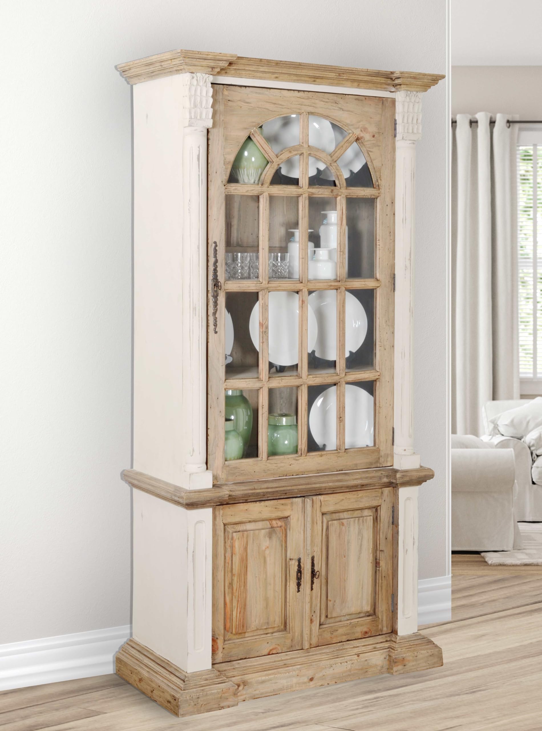 AFD Home Farmhouse Tall Cabinet Hutch - Thumbnail 2