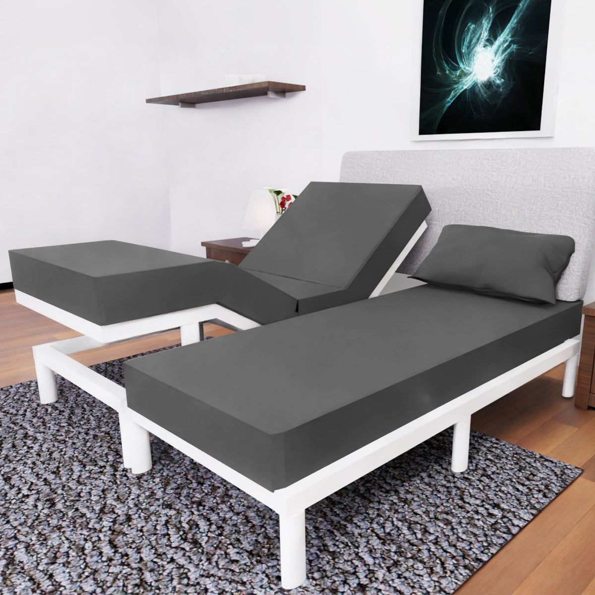 Royal Bliss 1900 Split King Sheets Sets For Adjustable Bed -5Pcs Set- Split King Cooling Sheets Sets For Adjustable Bed Split Ki