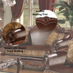 ACME Dresden Loveseat with 2 Pillows, Chenille PU Finish