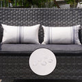Onway Outdoor Pillow Covers Waterproof 12X20 Set Of 2 Decorative Linen Throw Pillow Cover Beige And Grey Striped Outdoor Pillows
