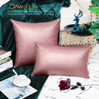 Brawarm Rose Gold Leather Throw Pillows 16 X 16 Inches, Snake Leather Pillow Covers Pack Of 2, Faux Leather Decorative Pillow Co