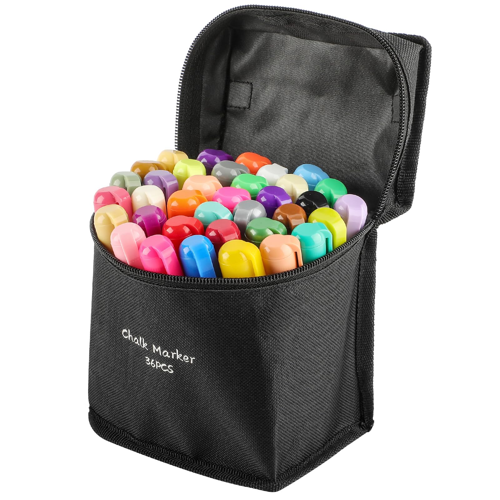 Maxgear Chalk Markers, 36 Color Liquid Chalk Marker For Blackboard, Wet Erase Window Markers For Glass Washable With 6Mm Reversi