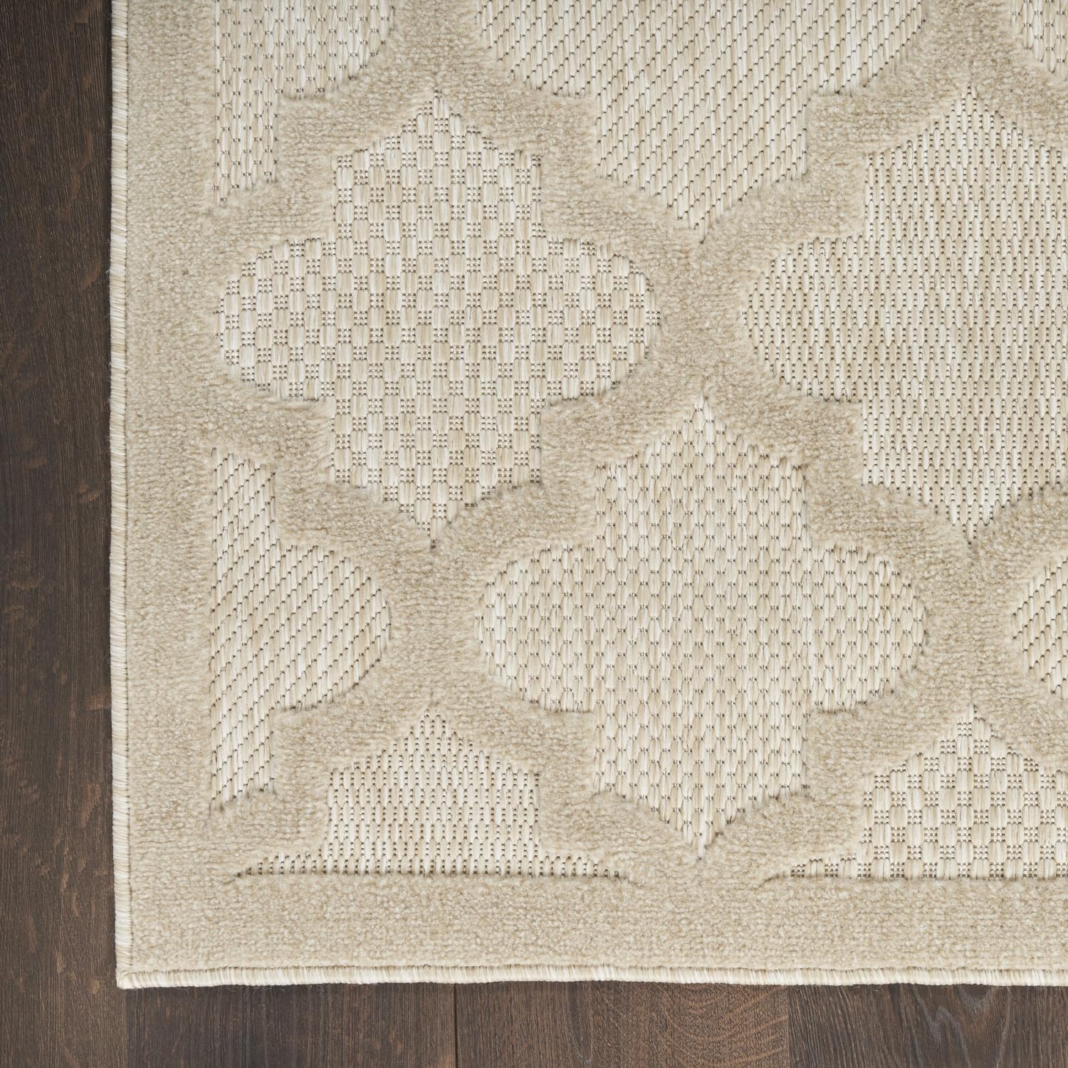 Nourison Easy Care Indoor/Outdoor Cream 4' X 6' Area Rug, Easy Cleaning, Non Shedding, Bed Room, Living Room, Dining Room, Backyard, Deck, Patio (4X6)