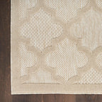 Nourison Easy Care Modern Indoor/Outdoor Cream 2' X 4' Area Rug, Easy Cleaning, Non Shedding, Bed Room, Living Room, Dining Room, Backyard, Deck, Patio (2X4)