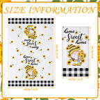 Kajaia 4 Pcs Bee Sunflower Kitchen Towels Summer Gnome Dish Towels Watermelon Lemon Tea Towels Sunshine Hand Towels Absorbent Pl