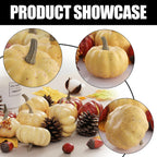 Artgar Pumpkin Decor Set, 23 Pcs Fall Harvest Decorations Including Mini Pumpkins, Acorns, Pinecones, Berries, Maple Leaves For