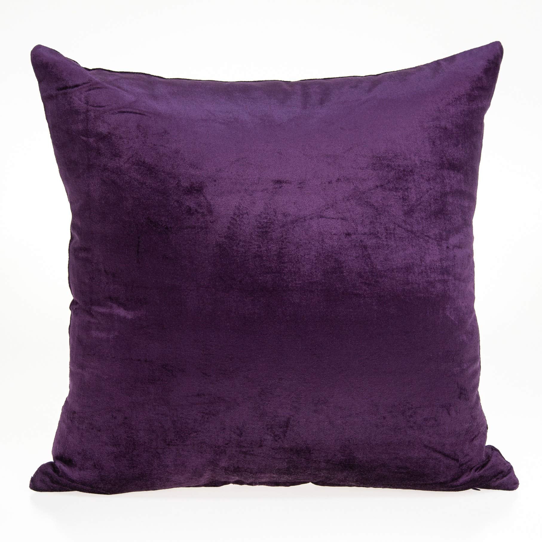 HomeRoots 50% Cotton, 50% Viscose 20' x 7' x 20' Transitional Purple Solid Pillow Cover with Poly Insert