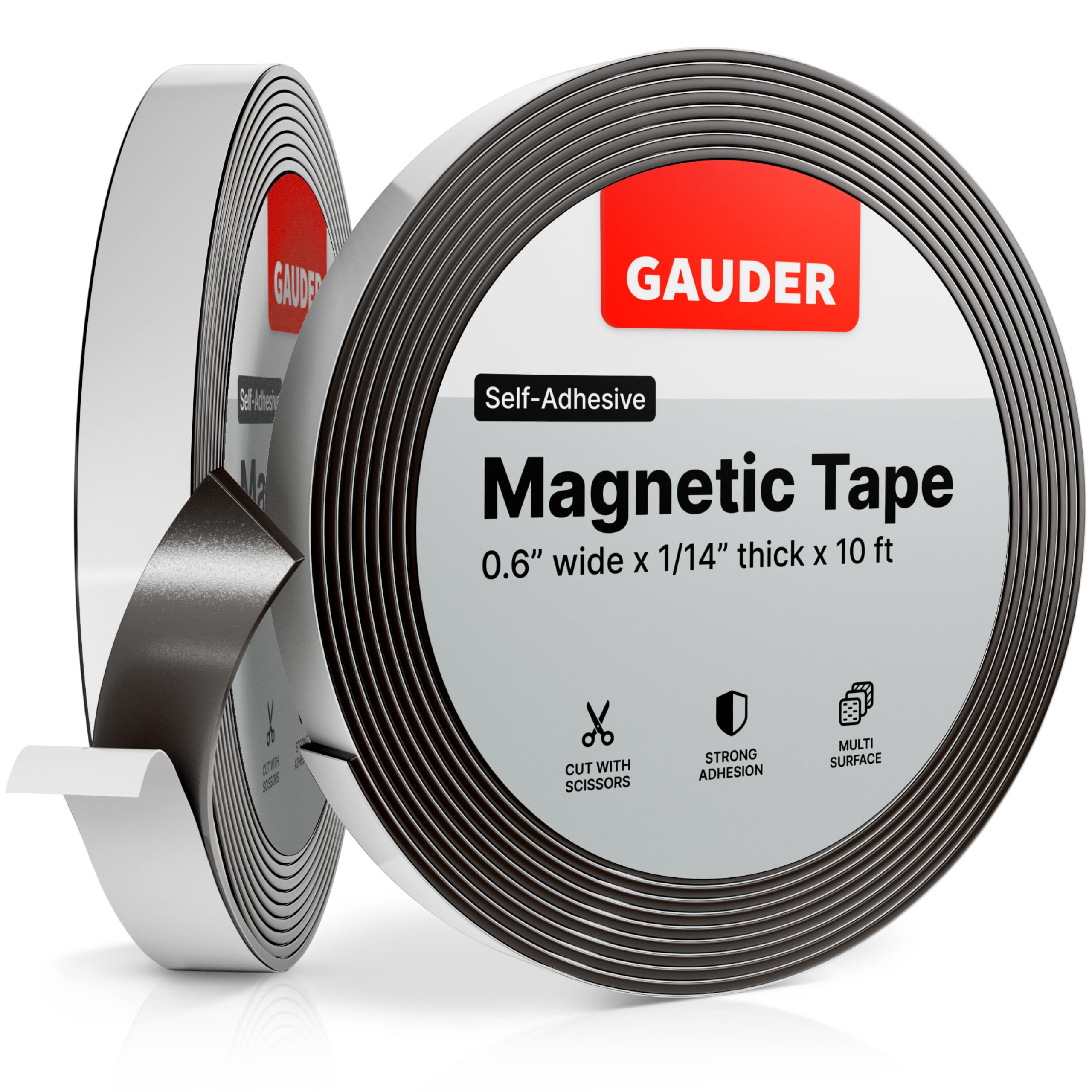 Gauder Magnetic Tape Self Adhesive (0.6 Inch X 10 Feet) | Magnetic Strips With Adhesive Backing | Magnet Roll